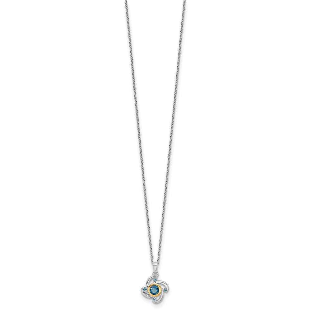 Shey Couture Sterling Silver Rhodium-plated with 14K Accent .51London Blue Topaz / .08Swiss Blue Topaz 18 inch Necklace QTC1796