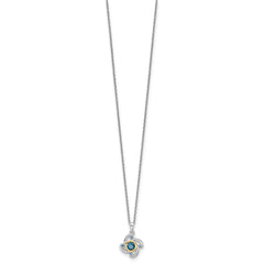 Shey Couture Sterling Silver Rhodium-plated with 14K Accent .51London Blue Topaz / .08Swiss Blue Topaz 18 inch Necklace QTC1796