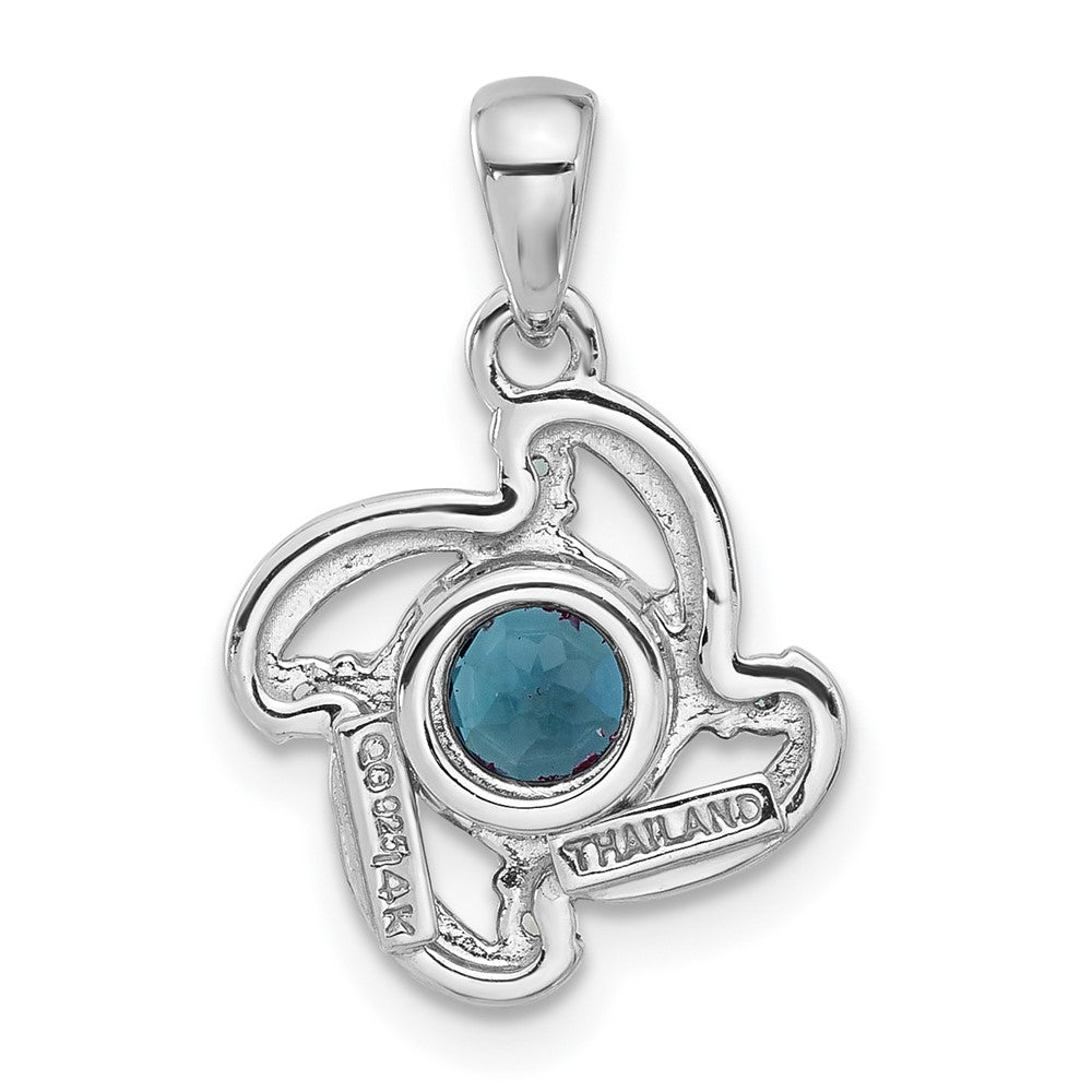 Shey Couture Sterling Silver Rhodium-plated with 14K Accent .51London Blue Topaz / .08Swiss Blue Topaz 18 inch Necklace QTC1796