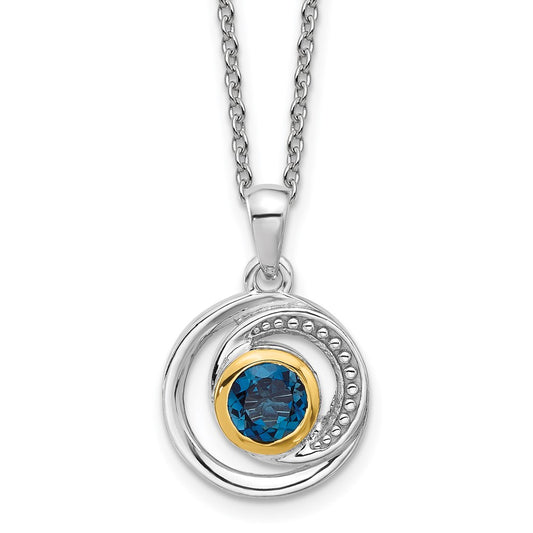 Shey Couture Sterling Silver Rhodium-plated with 14k Accent London Blue Topaz 18 inch Necklace QTC1807