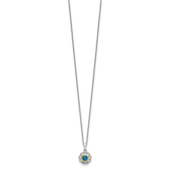 Shey Couture Sterling Silver Rhodium-plated with 14k Accent London Blue Topaz 18 inch Necklace QTC1810