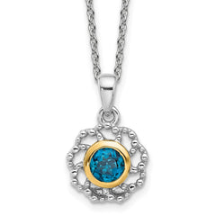 Shey Couture Sterling Silver Rhodium-plated with 14k Accent London Blue Topaz 18 inch Necklace QTC1810