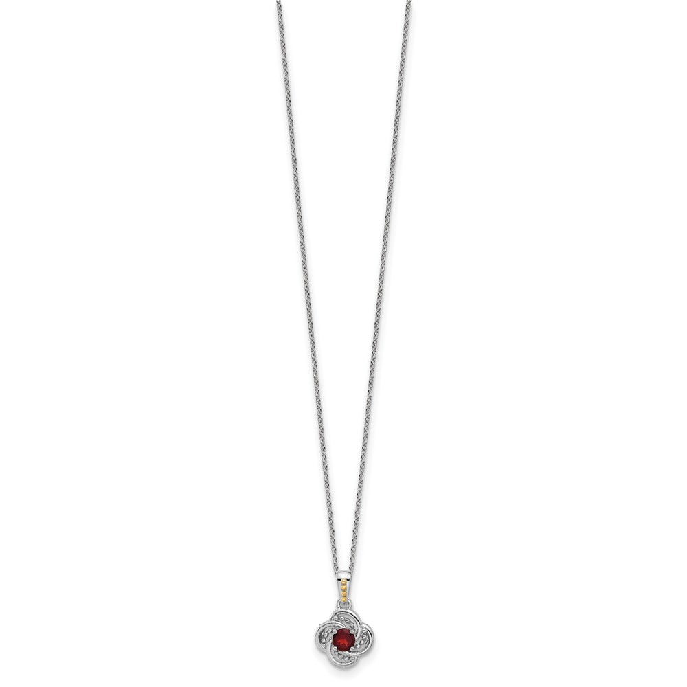 Shey Couture Sterling Silver Rhodium-plated with 14k Accent Garnet 18 inch Necklace QTC1821