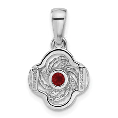 Shey Couture Sterling Silver Rhodium-plated with 14k Accent Garnet 18 inch Necklace QTC1821