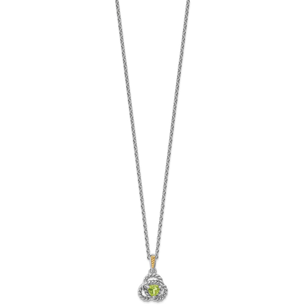 Shey Couture Sterling Silver Rhodium-plated with 14k Accent Peridot 18 inch Necklace QTC1824