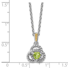 Shey Couture Sterling Silver Rhodium-plated with 14k Accent Peridot 18 inch Necklace QTC1824