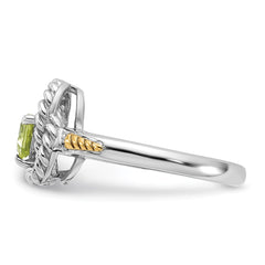 Shey Couture Sterling Silver Rhodium-plated with 14k Accent Peridot Ring