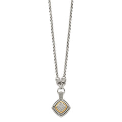Shey Couture Sterling Silver with 14K Accent 17 Inch Antiqued Diamond Necklace QTC3