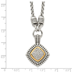 Shey Couture Sterling Silver with 14K Accent 17 Inch Antiqued Diamond Necklace QTC3