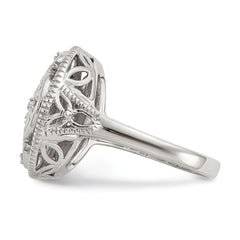 Shey Couture Sterling Silver Rhodium-plated with 14K Accent Diamond Vintage Ring