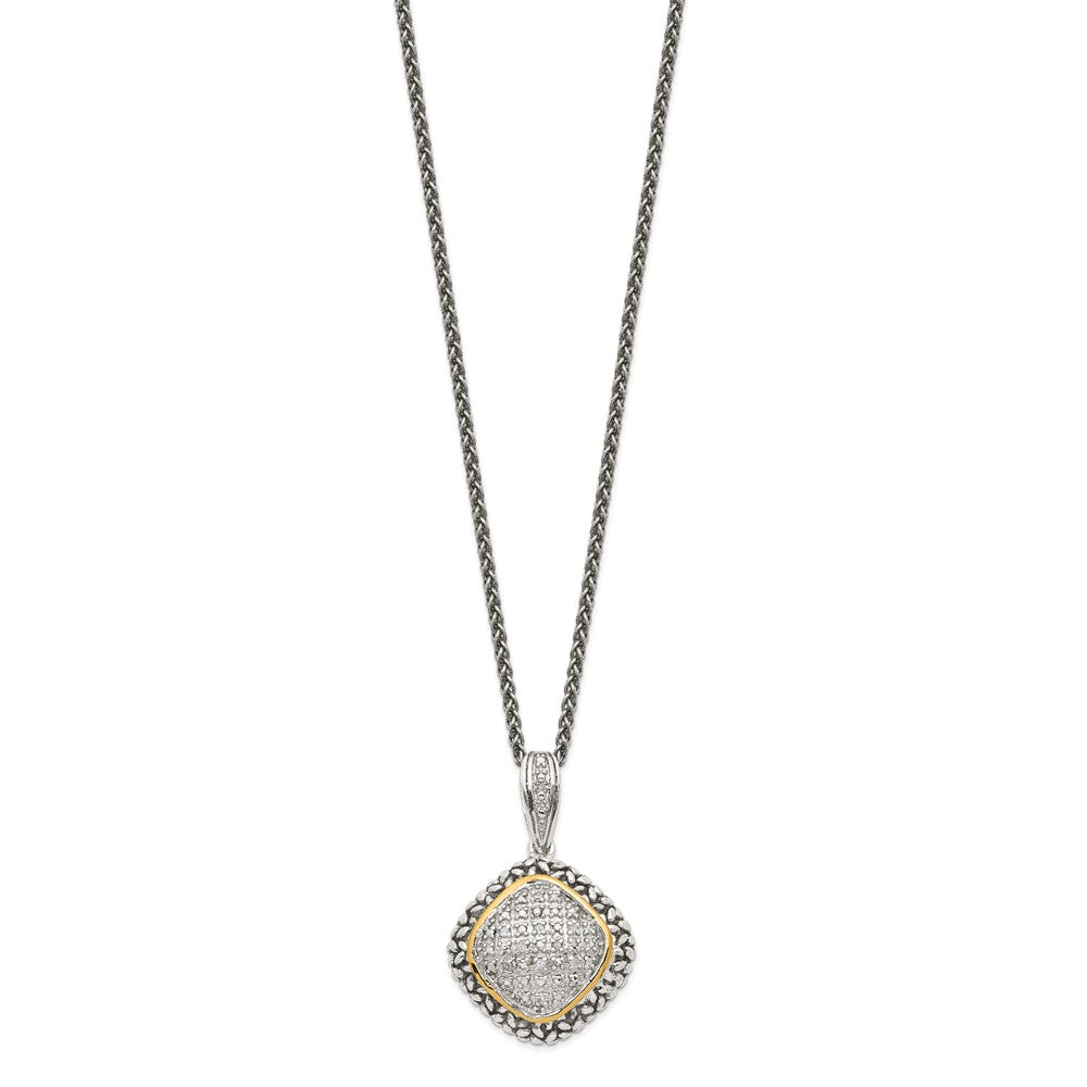 Shey Couture Sterling Silver with 14K Accent 18 Inch Antiqued Diamond Necklace QTC546