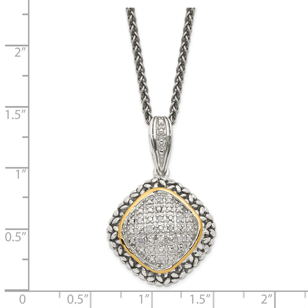 Shey Couture Sterling Silver with 14K Accent 18 Inch Antiqued Diamond Necklace QTC546