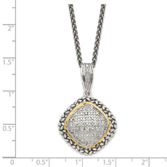 Shey Couture Sterling Silver with 14K Accent 18 Inch Antiqued Diamond Necklace QTC546