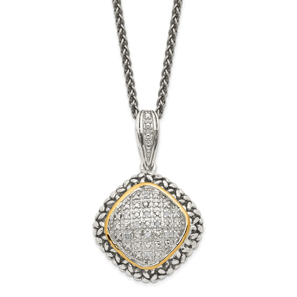Shey Couture Sterling Silver with 14K Accent 18 Inch Antiqued Diamond Necklace QTC546