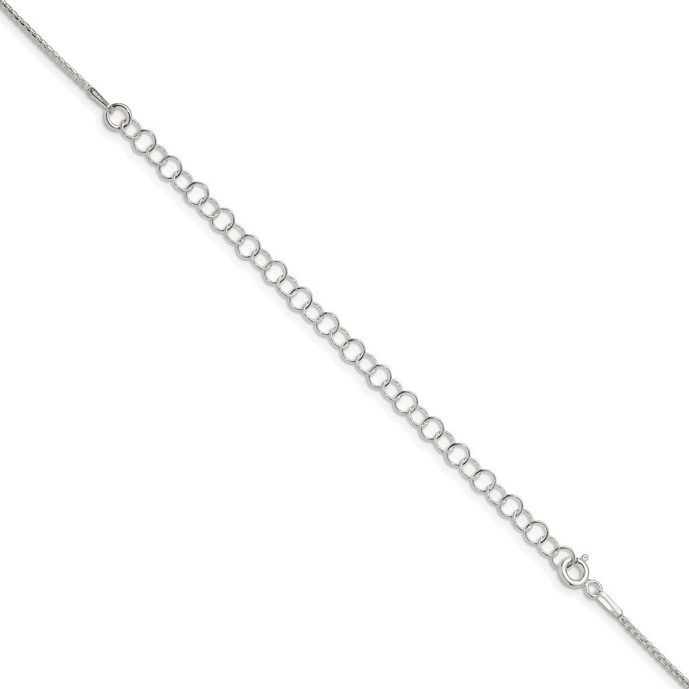 Sterling Silver 1.1mm Diamond-cut Round Box Chain w/4in ext.QVX022