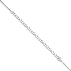 Sterling Silver 1.1mm Diamond-cut Round Box Chain w/4in ext.QVX022