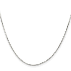 Sterling Silver Rhodium-plated 1.1mm Diamond-cut Round Box ChainQVX022R