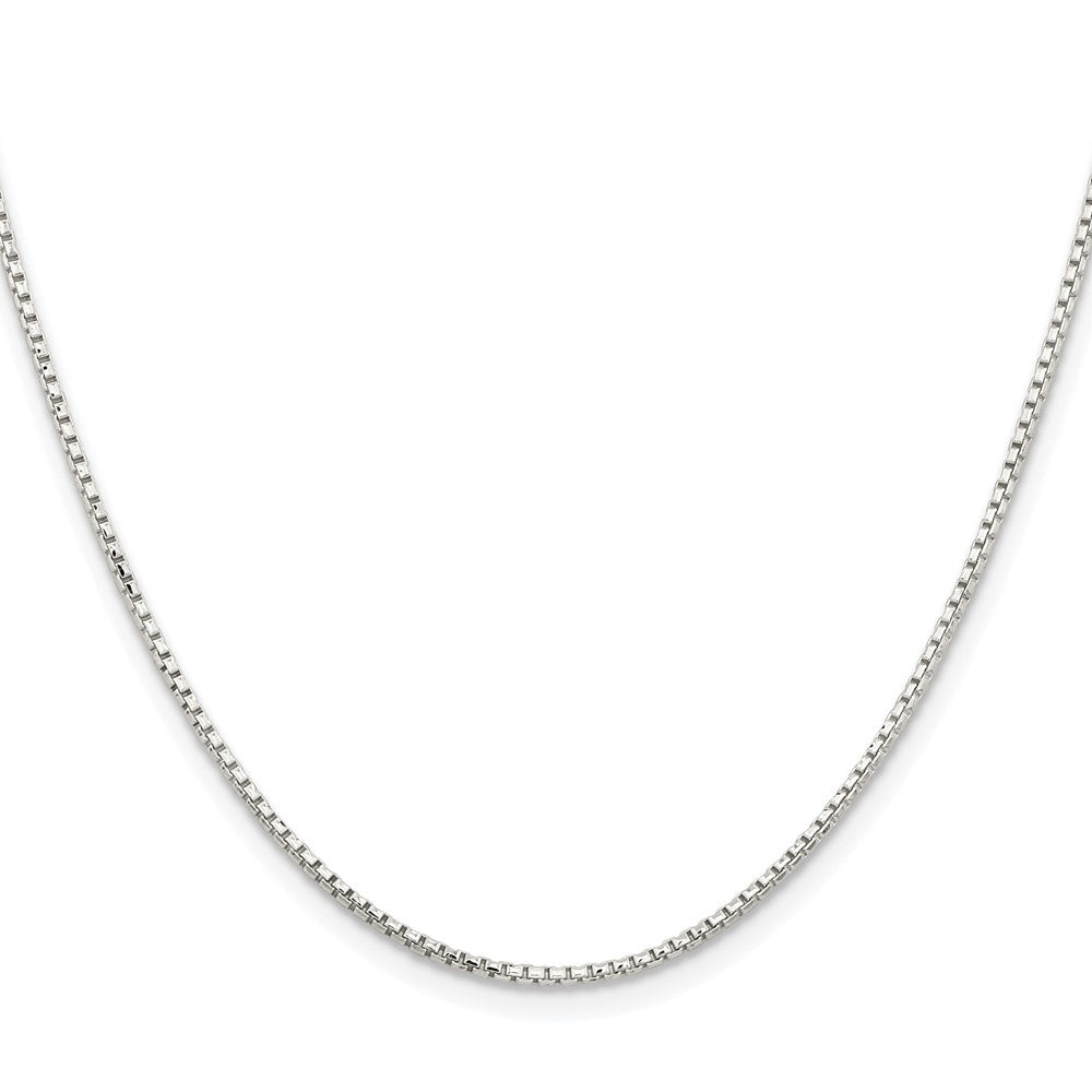 Sterling Silver Rhodium-plated 1.5mm Diamond-cut Round Box ChainQVX028R