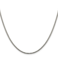 Sterling Silver Rhodium-plated 1.75mm Diamond-cut Round Box ChainQVX035R