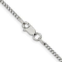 Sterling Silver Rhodium-plated 1.75mm Diamond-cut Round Box ChainQVX035R