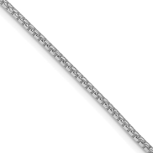 Sterling Silver Rhodium-plated 1.75mm Diamond-cut Round Box ChainQVX035R
