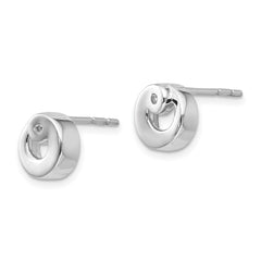 QW189 White Ice Sterling Silver Rhodium-plated Diamond Post Earrings