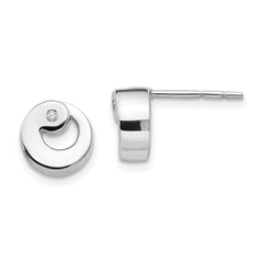 QW189 White Ice Sterling Silver Rhodium-plated Diamond Post Earrings