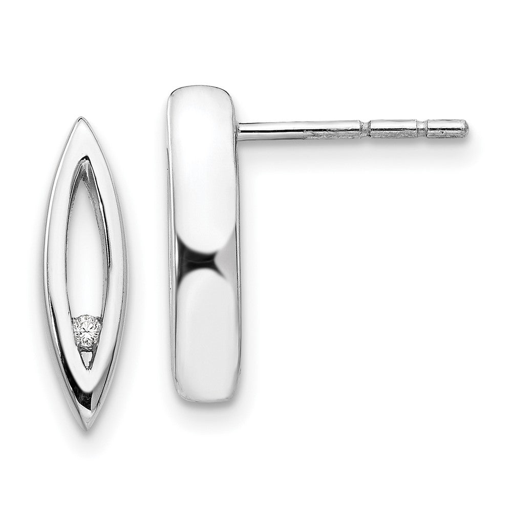 QW196 White Ice Sterling Silver Rhodium-plated Diamond Post Earrings