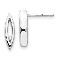 QW196 White Ice Sterling Silver Rhodium-plated Diamond Post Earrings