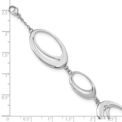 White Ice Sterling Silver Rhodium-plated Diamond 7 Inch Fancy Ovals Bracelet QW237-7