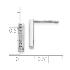 QW293 White Ice Sterling Silver Rhodium-plated Chanel-set Diamond Post Drop Earrings