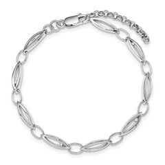 White Ice Sterling Silver Rhodium-plated 7 Inch Diamond Bracelet with 1 Inch Extender QW299-7