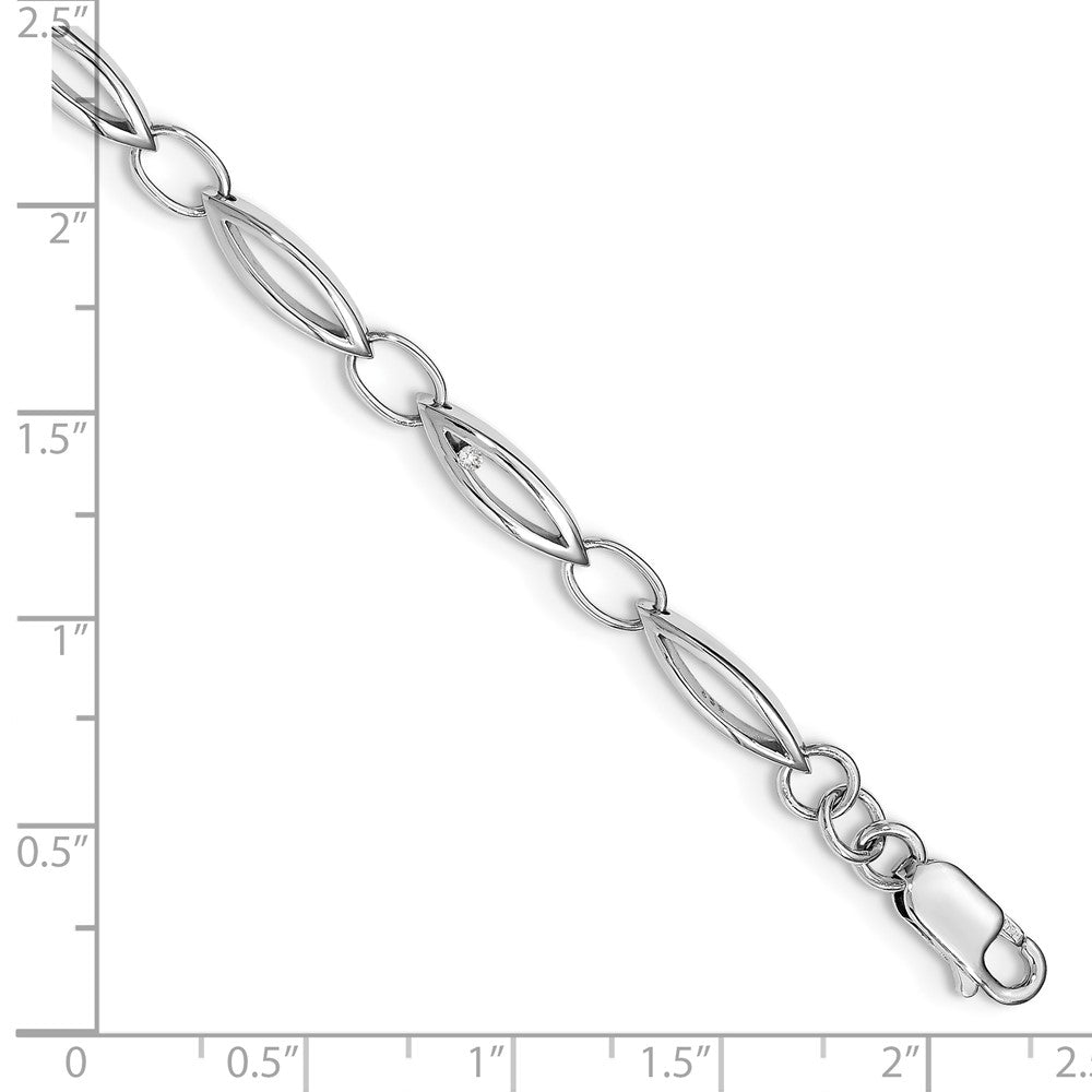 White Ice Sterling Silver Rhodium-plated 7 Inch Diamond Bracelet with 1 Inch Extender QW299-7