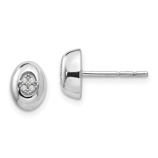QW308 White Ice Sterling Silver Rhodium-plated Diamond Post Earrings