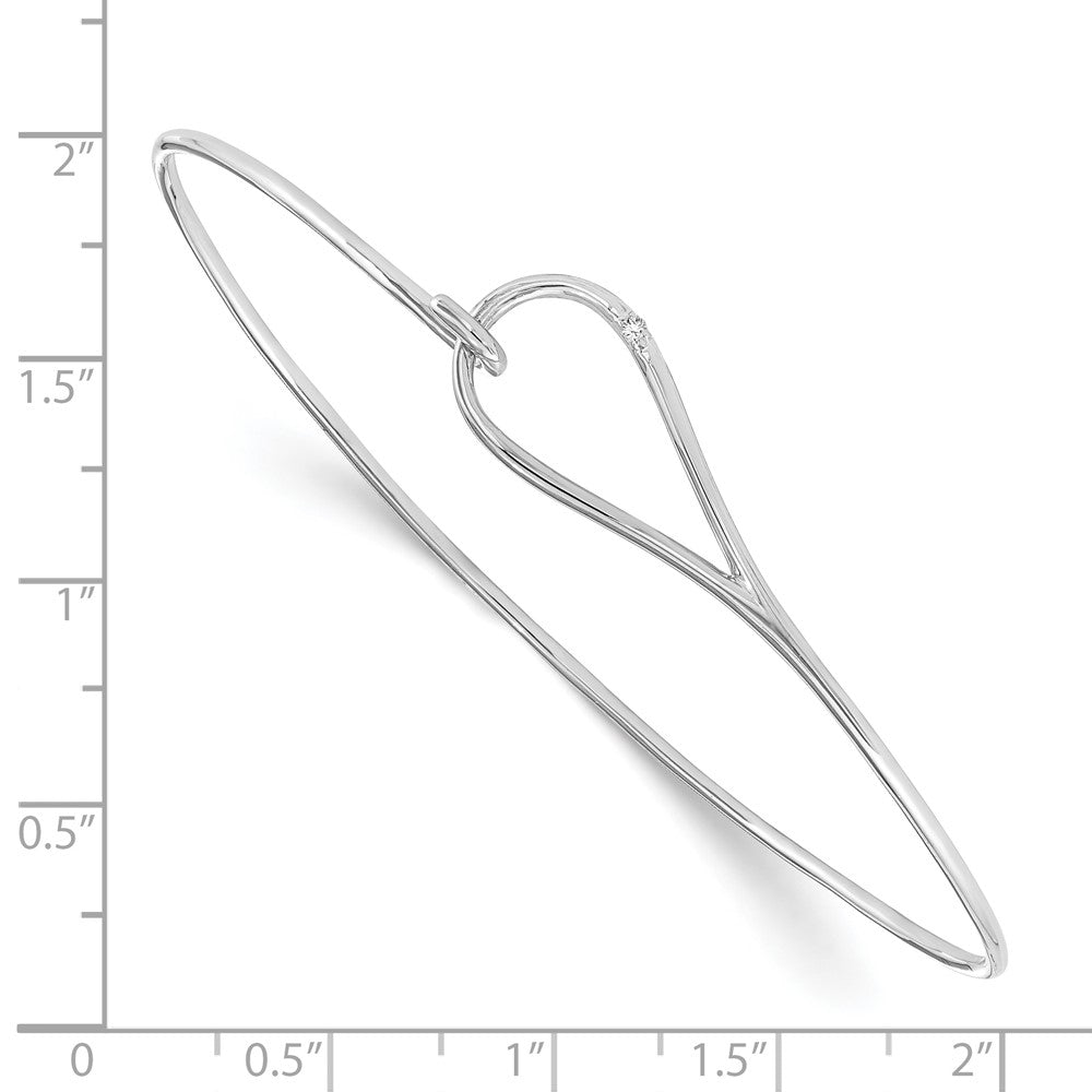 White Ice Sterling Silver Rhodium-plated Diamond Bangle QW345