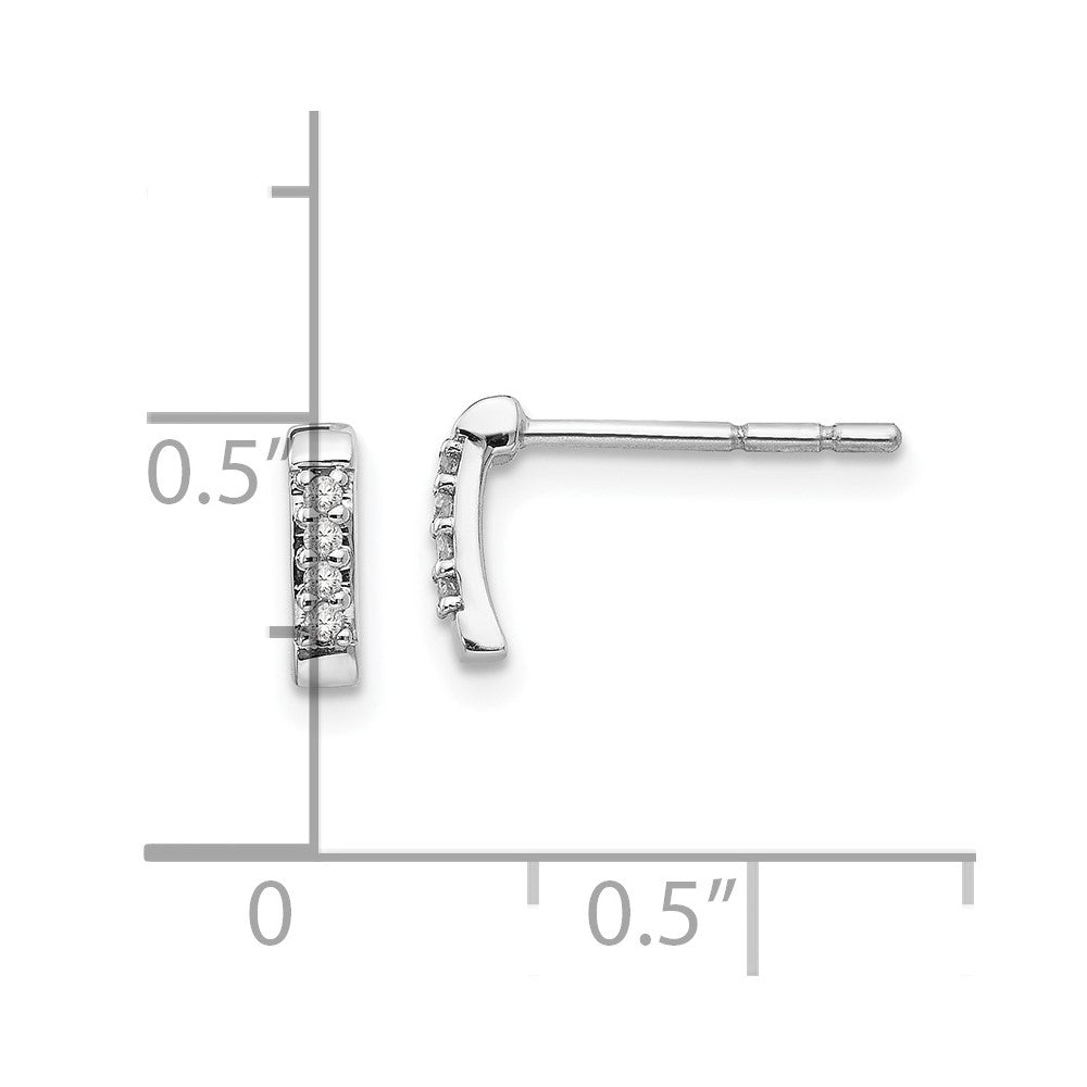 QW349 White Ice Sterling Silver Rhodium-plated Diamond Post Earrings