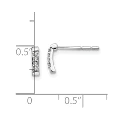 QW349 White Ice Sterling Silver Rhodium-plated Diamond Post Earrings