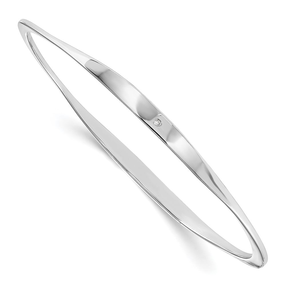 White Ice Sterling Silver Rhodium-plated Diamond Bangle QW387