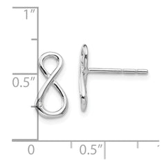QW396 White Ice Sterling Silver Rhodium-plated Diamond Infinity Symbol Post Earrings