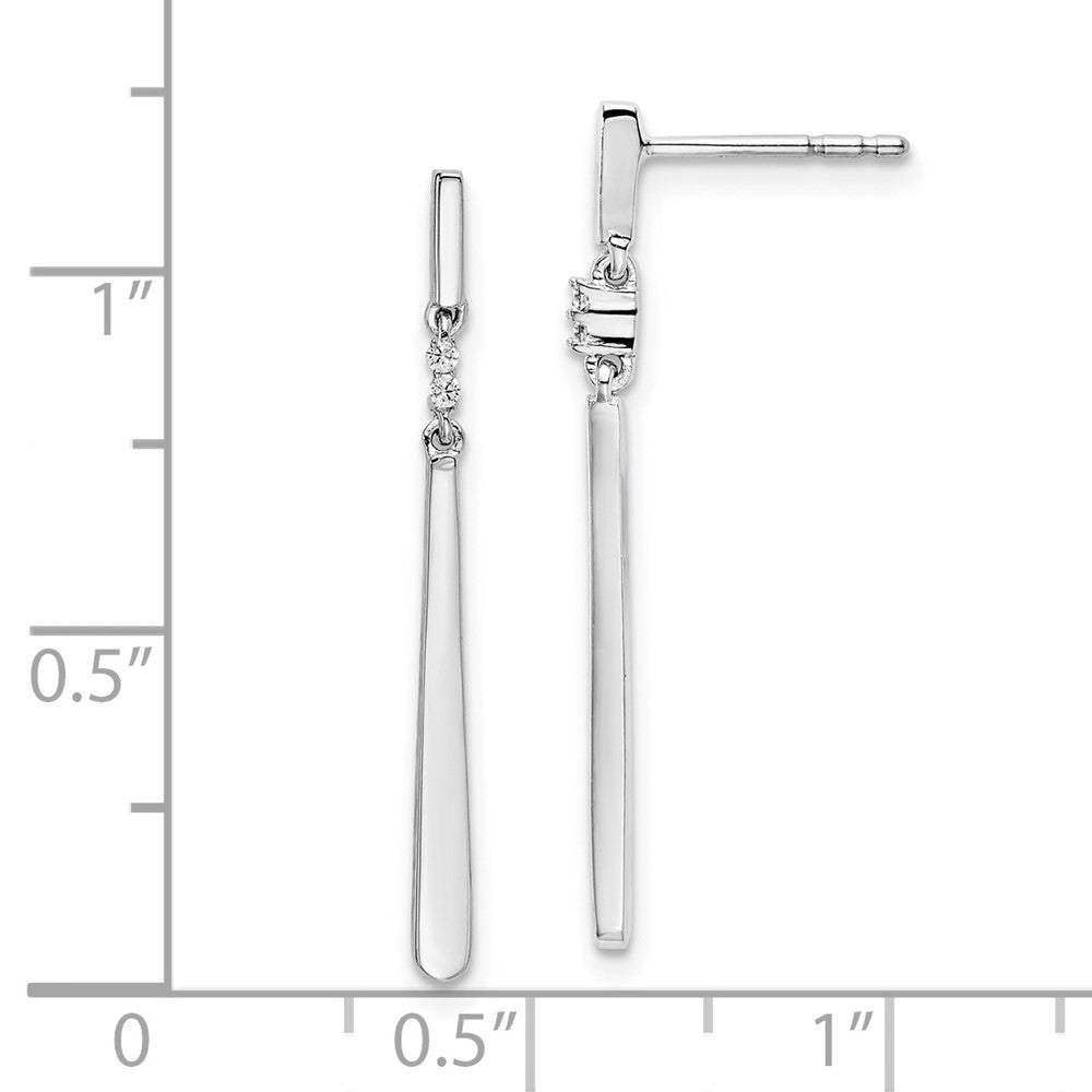 QW462 White Ice Sterling Silver Rhodium-plated Diamond Post Dangle Earrings