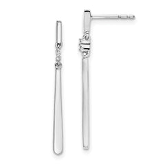 QW462 White Ice Sterling Silver Rhodium-plated Diamond Post Dangle Earrings