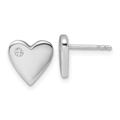 QW535 White Ice Sterling Silver Rhodium-plated Diamond Heart Earrings