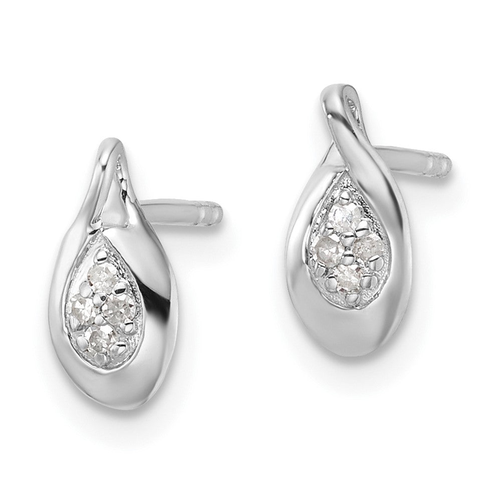 QW550 White Ice Sterling Silver Rhodium-plated Diamond Post Earrings
