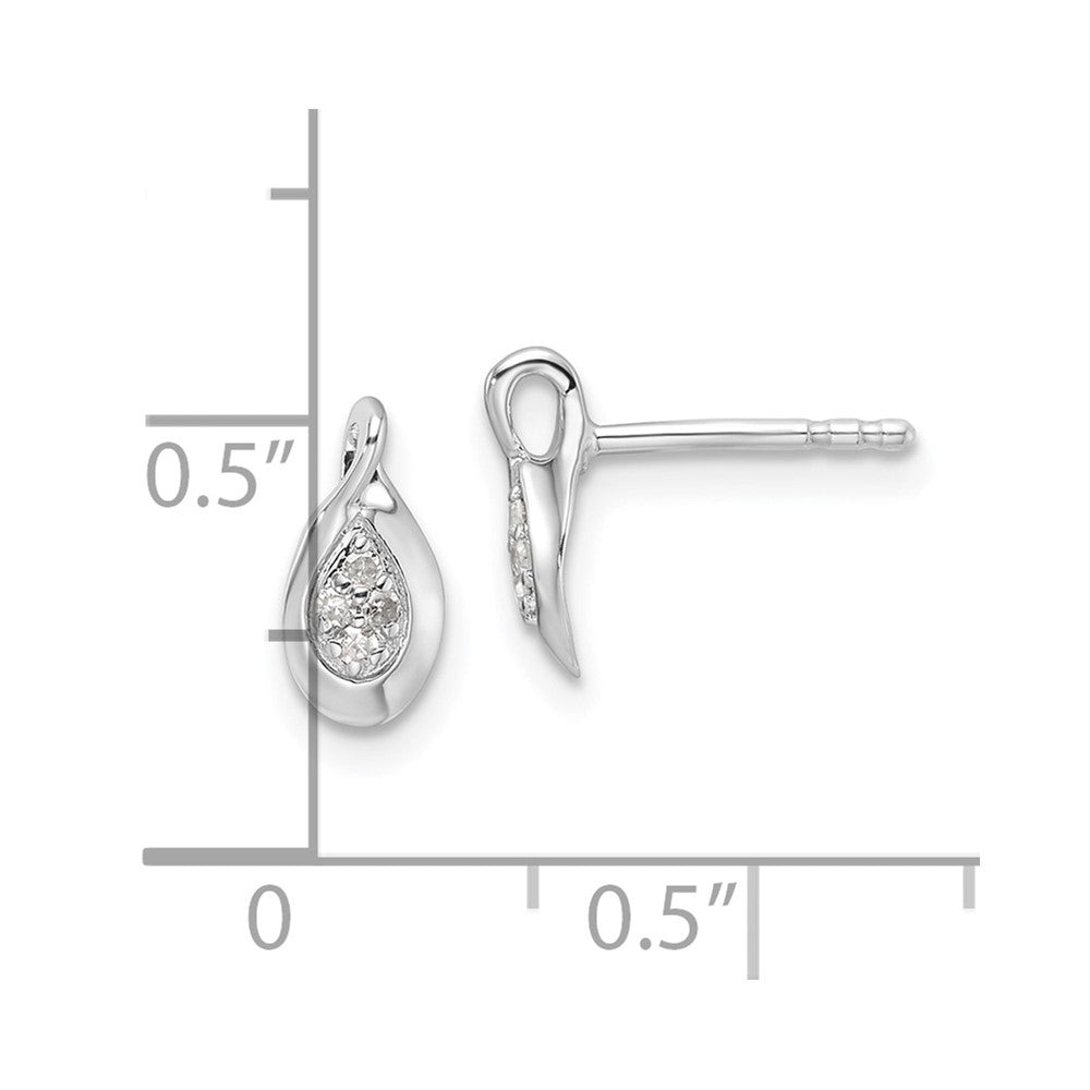 QW550 White Ice Sterling Silver Rhodium-plated Diamond Post Earrings