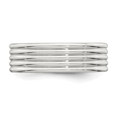 Sterling Silver 7mm Polished 5-Row Fancy Band Size 10