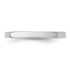 Sterling Silver Rhodium-plated 2mm Flat Size 10 Band