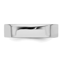 Sterling Silver Rhodium-plated 5mm Flat Size 10 Band