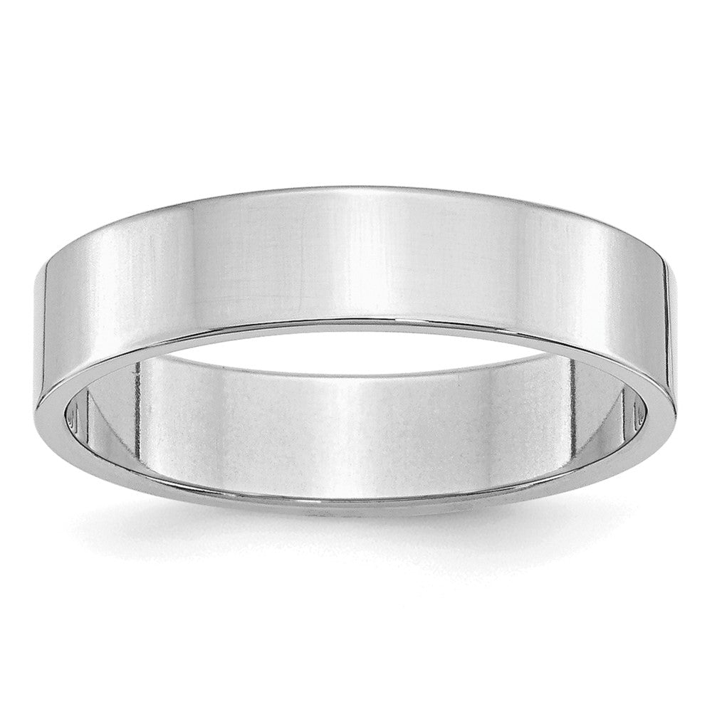 Sterling Silver Rhodium-plated 5mm Flat Size 10 Band