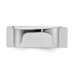 Sterling Silver Rhodium-plated 7mm Flat Size 10 Band