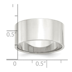 Sterling Silver 10mm Lightweight Flat Size 10 Band